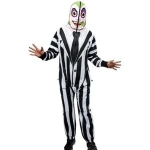 NIB. RUBIE’S Beetlejuice Adult Hooded Jumpsuit Costume